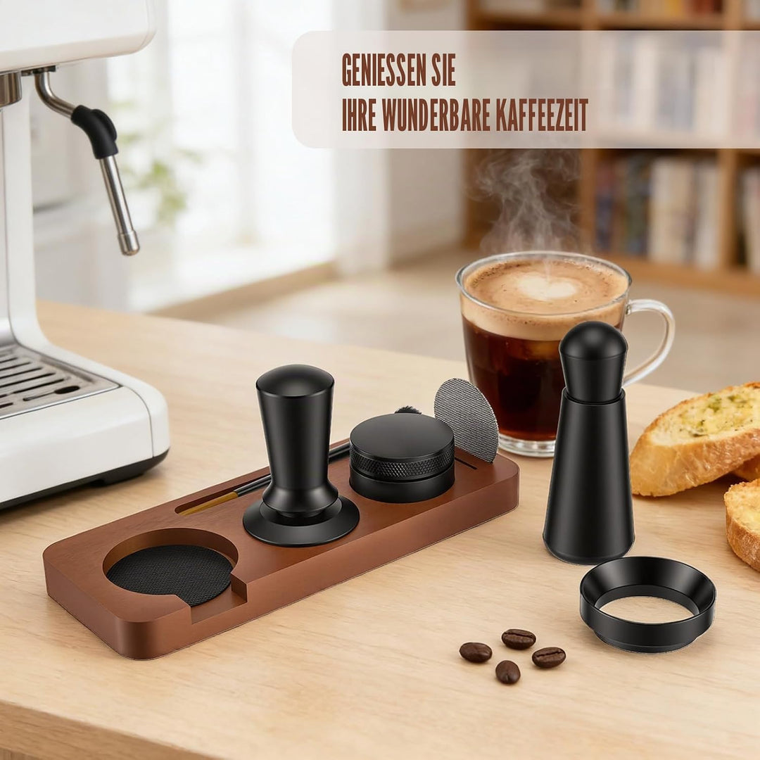51mm Espresso Tamper 7er Set, Espresso-Tamper-Werkzeuge mit Tamperstation, Distributor, WDT Tool, Do