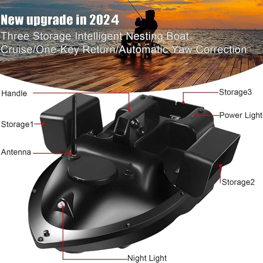 DYJD GPS-Smart-RC Wireless-Köder-Boot 2kg Laden automatischer Vorschub Return Fernbedienung 500M Ent
