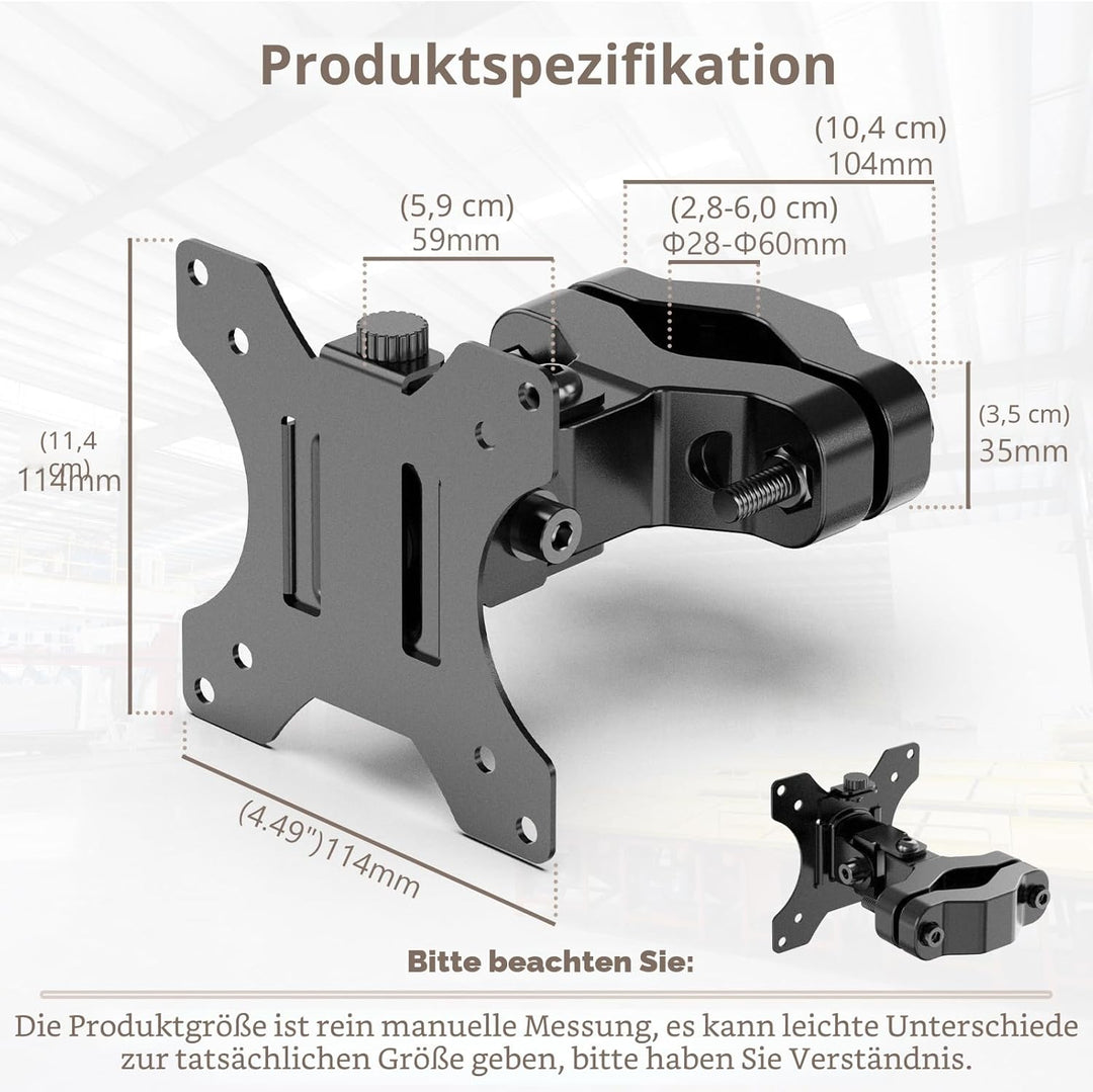 WORLDLIFT Universalhalterung Masthalterung für 17"-32" Bildschirme Unterstützt bis zu 8kg, Full Moti