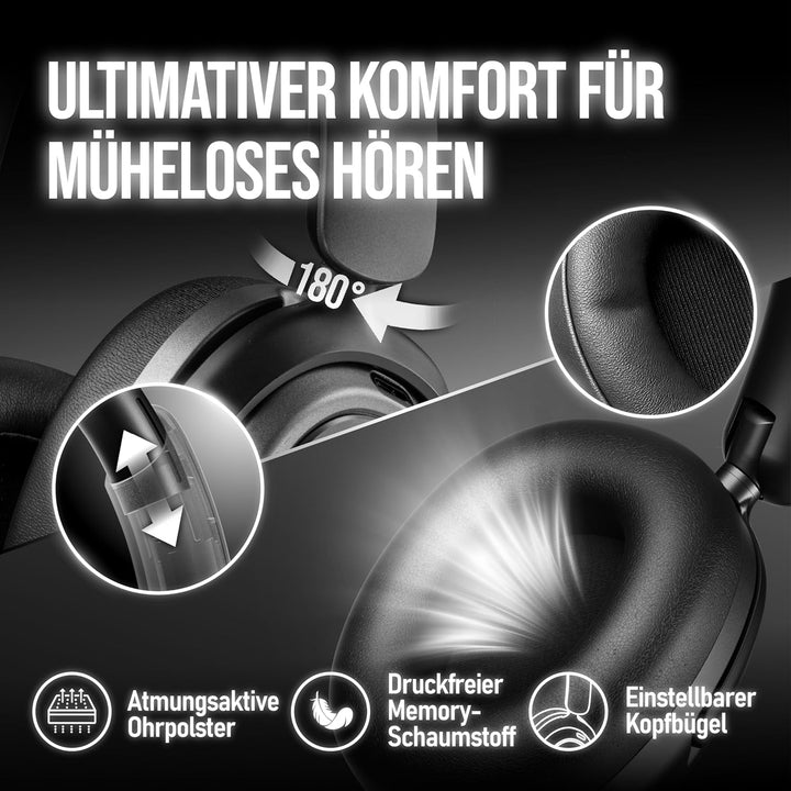 OXS Storm A2 kabelloses Gaming-Headset, Aktive Geräuschunterdrückung, 2,4 GHz Niedrige Latenz & Blue