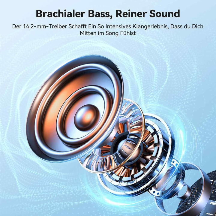 TECKNET Open Ear Kopfhörer Bluetooth mit Bluetooth 6.0 mit Bass Boost, IPX5 Wasserdicht, Bluetooth K