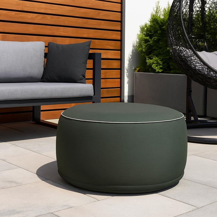 Brandsseller Outdoor Sitzhocker aufblasbar – Pouf Ø 55 x 25 cm – wasserabweisender Sitzsack für Gart