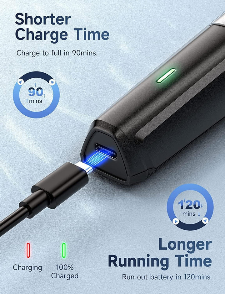 Barttrimmer Herren Haarschneidemaschine, All-in-1 Bartschneider Nasenhaartrimmer Kabellos, USB Wiede