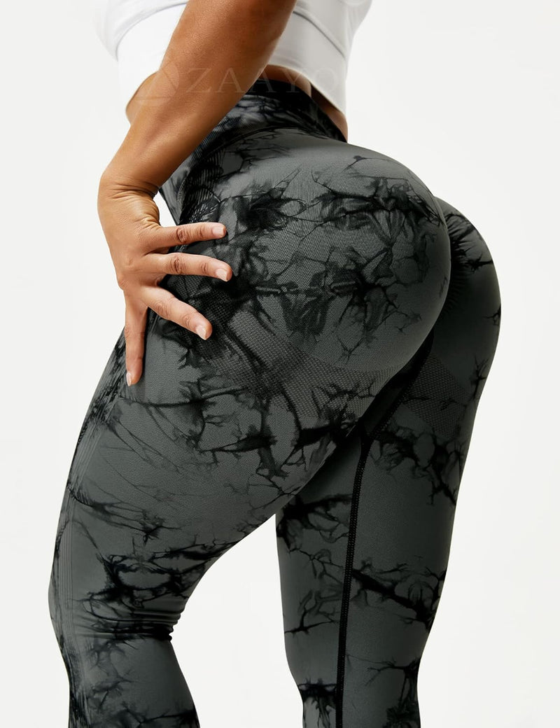 ZAAYO Damen Gym Leggings Sport Booty Scrunch Butt High Waist Seamless Yoga Hosen 