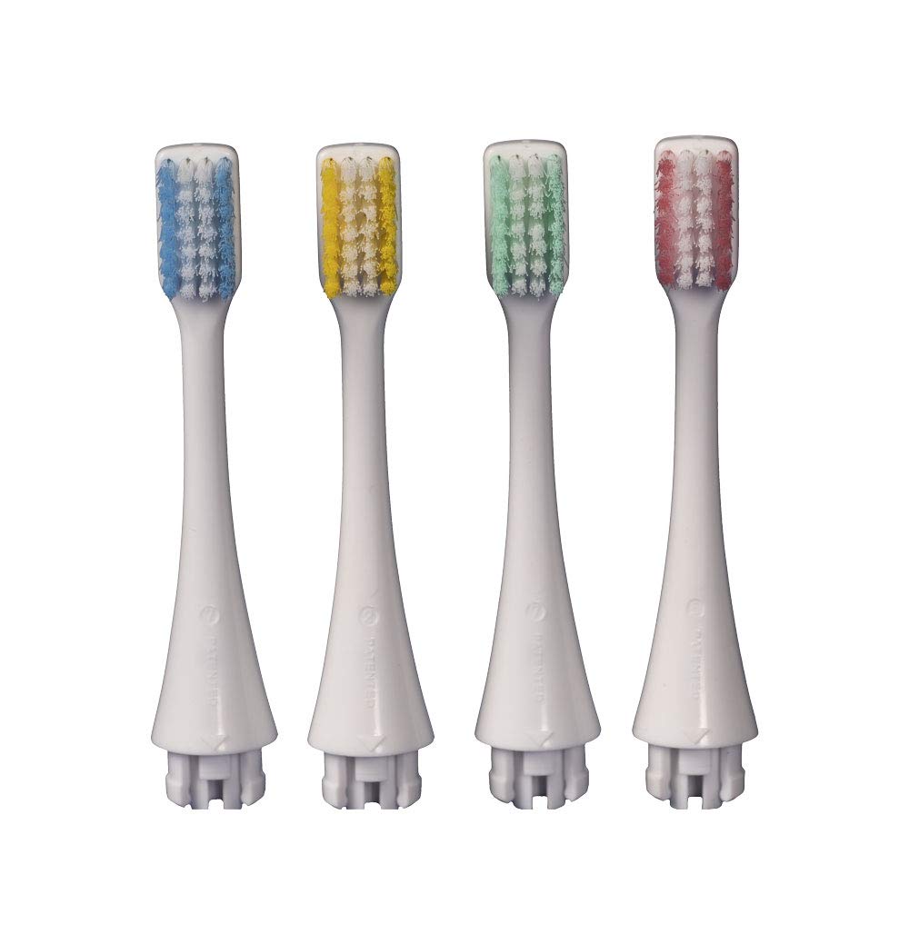 4 Ersatzbürsten für die Broxo OraBrush, Broxodents, (mittlere Borsten) mit Arkebion®-Kartenschutz zu