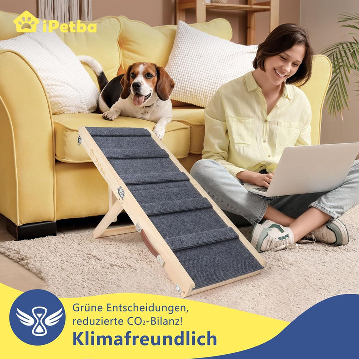 Hunderampe für Bett & Sofa – Gelenkschonend, Anti-Rutsch, Klappbar, Verstellbar, Tragbar, Für Hunde