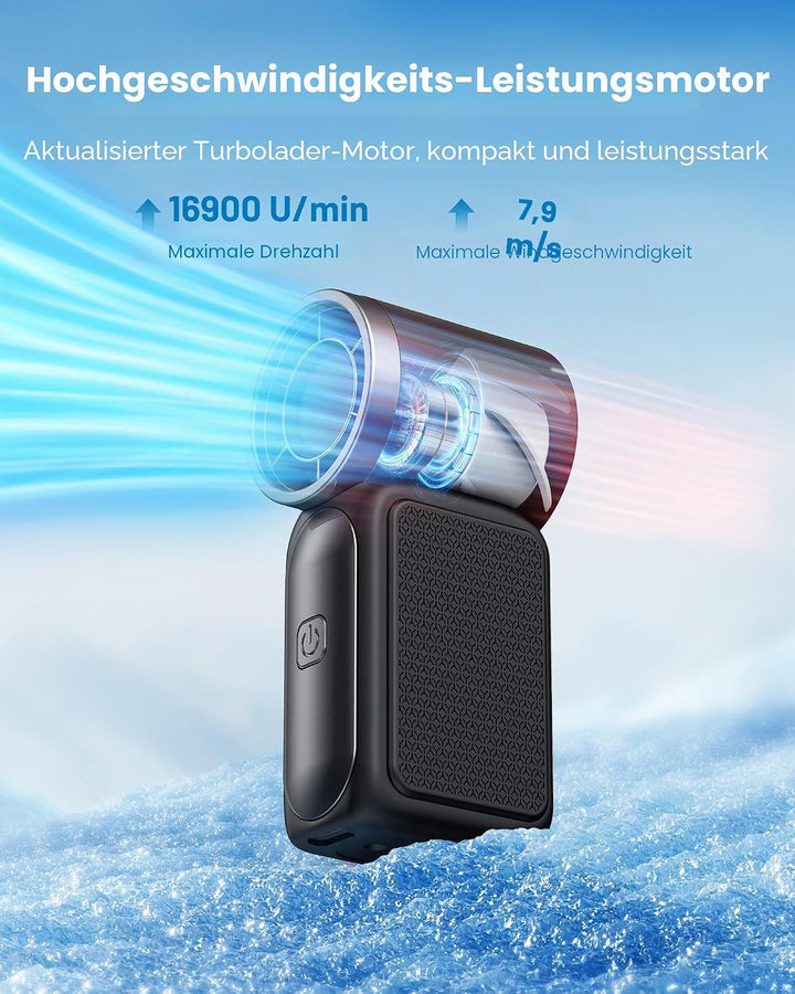 Gaiatop Tragbarer Mini-Handventilator, 6 Geschwindigkeiten, 16900 U/min, hohe Geschwindigkeit, persö