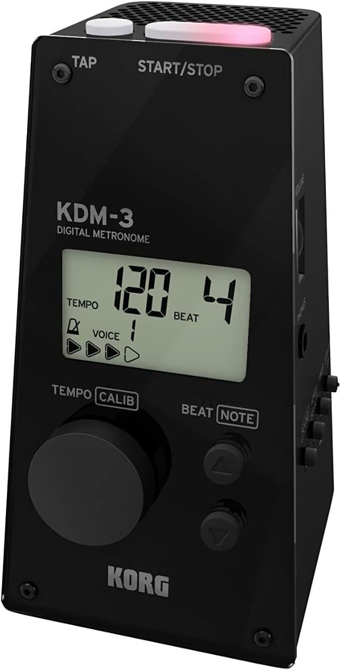 KORG Metronom KDM3, digitales Metronom in Pyramidenform, Metronom mit integrierter Sound- und Rhythm