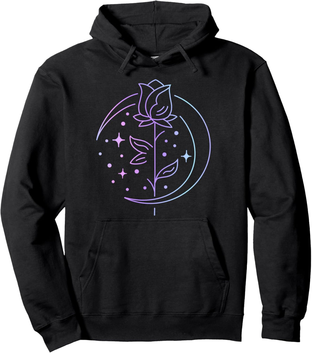 Pastell Goth Occult Moon Rose Mond Pullover Hoodie