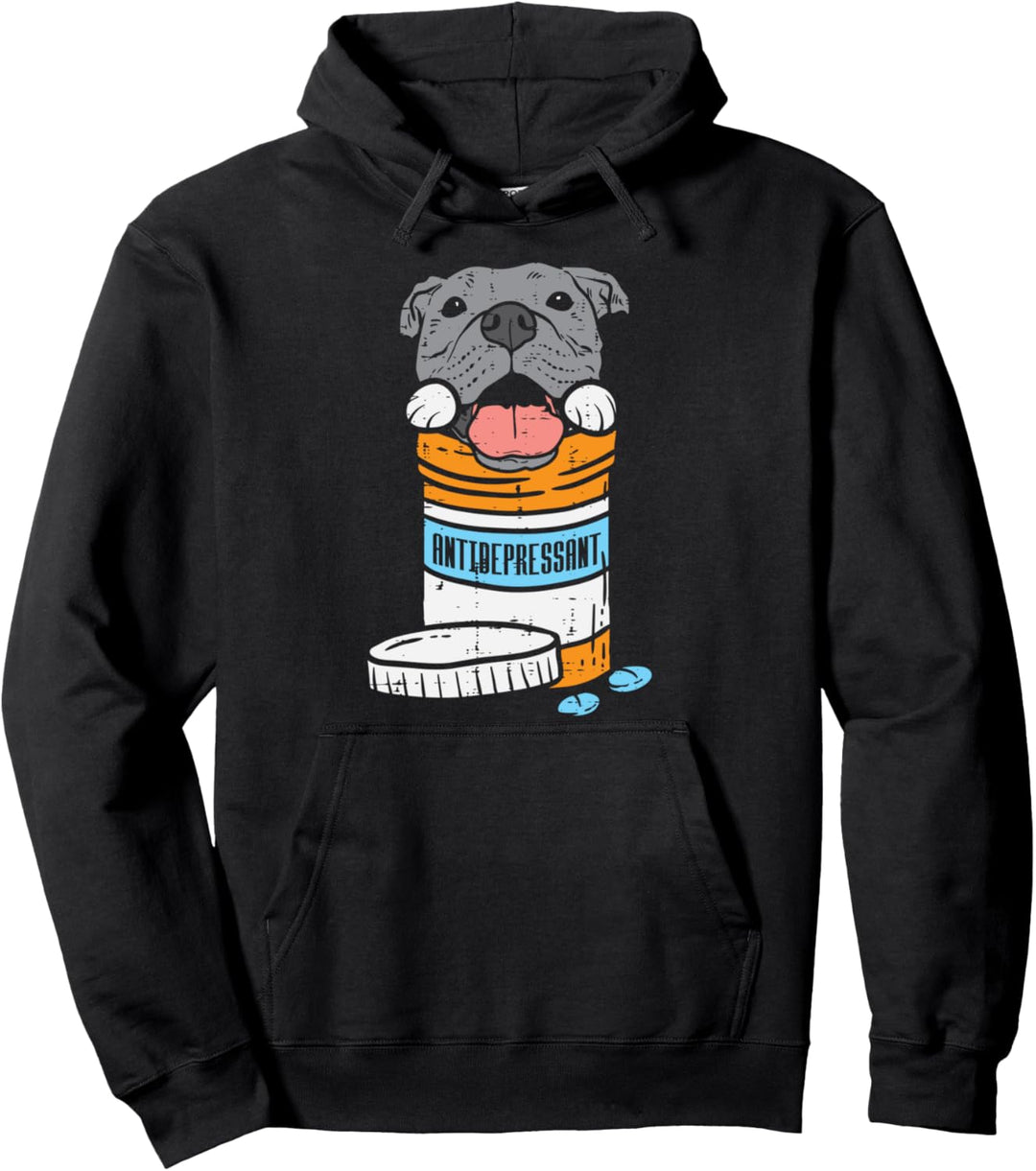 Antidepressant Pitbull Funny Pitties Dog Lover Owner Gift Pullover Hoodie