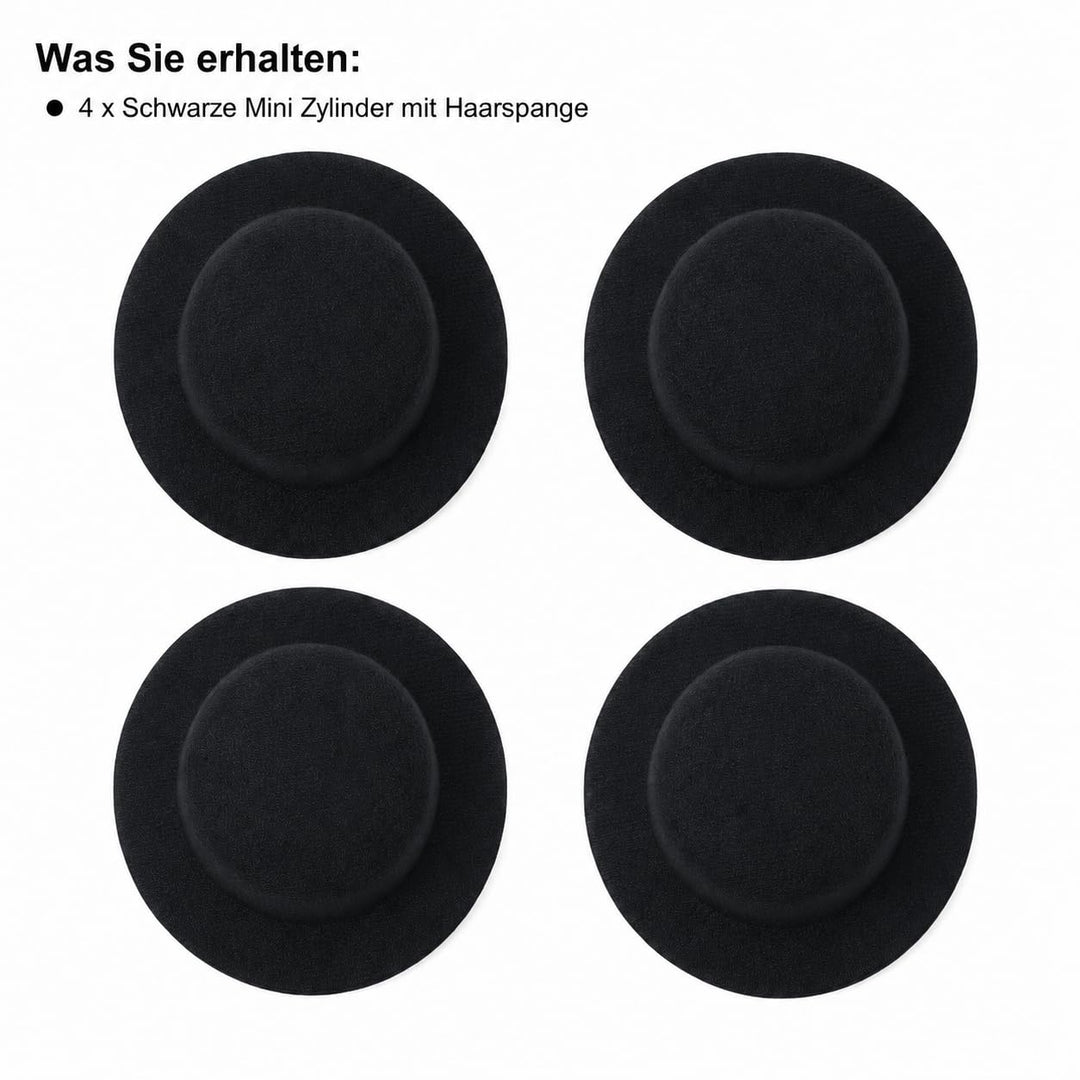 HEMOTON 4 Stück Zylinder Haarspangen Hüte Dekorative Haarnadeln Kleine Formelle Hüte Haarspange Schw