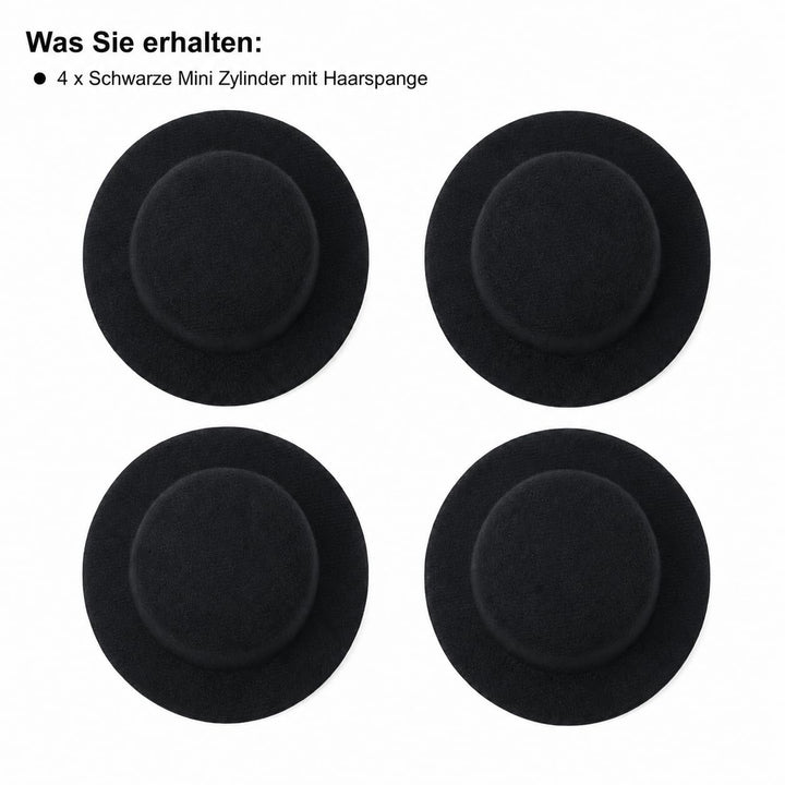 HEMOTON 4 Stück Zylinder Haarspangen Hüte Dekorative Haarnadeln Kleine Formelle Hüte Haarspange Schw