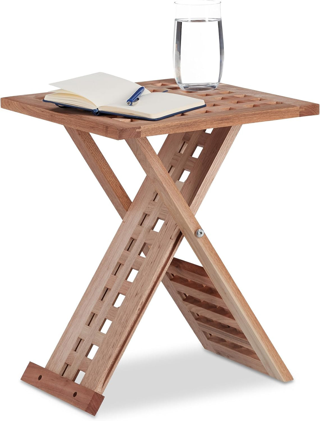 Relaxdays Beistelltisch klappbar, Klapptisch Walnuss, Couchtisch klein, Nachttisch eckig, HBT: 40,5