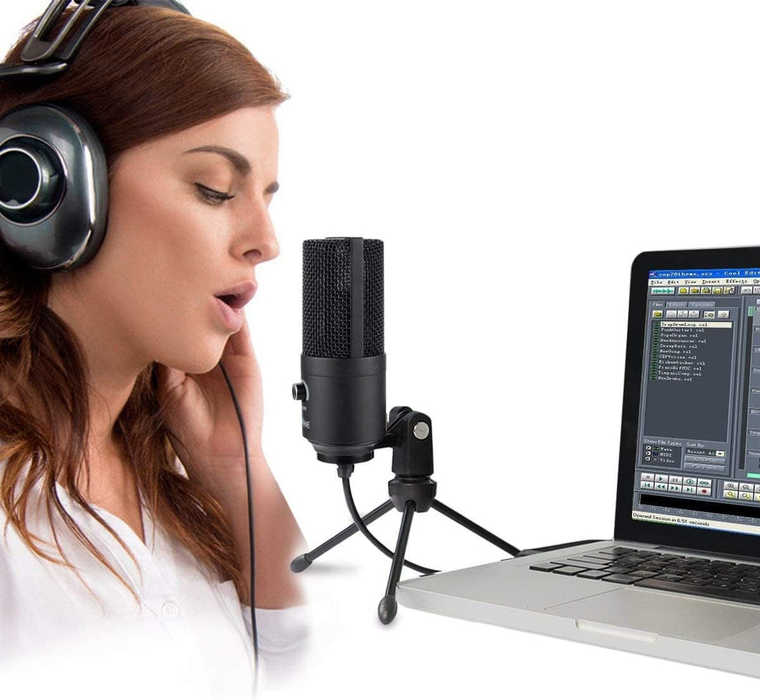 FIFINE USB Mikrofon, PC Kondensator Mikrofone mit Ständer, Studioqualität Aufnahme Microphone USB fü