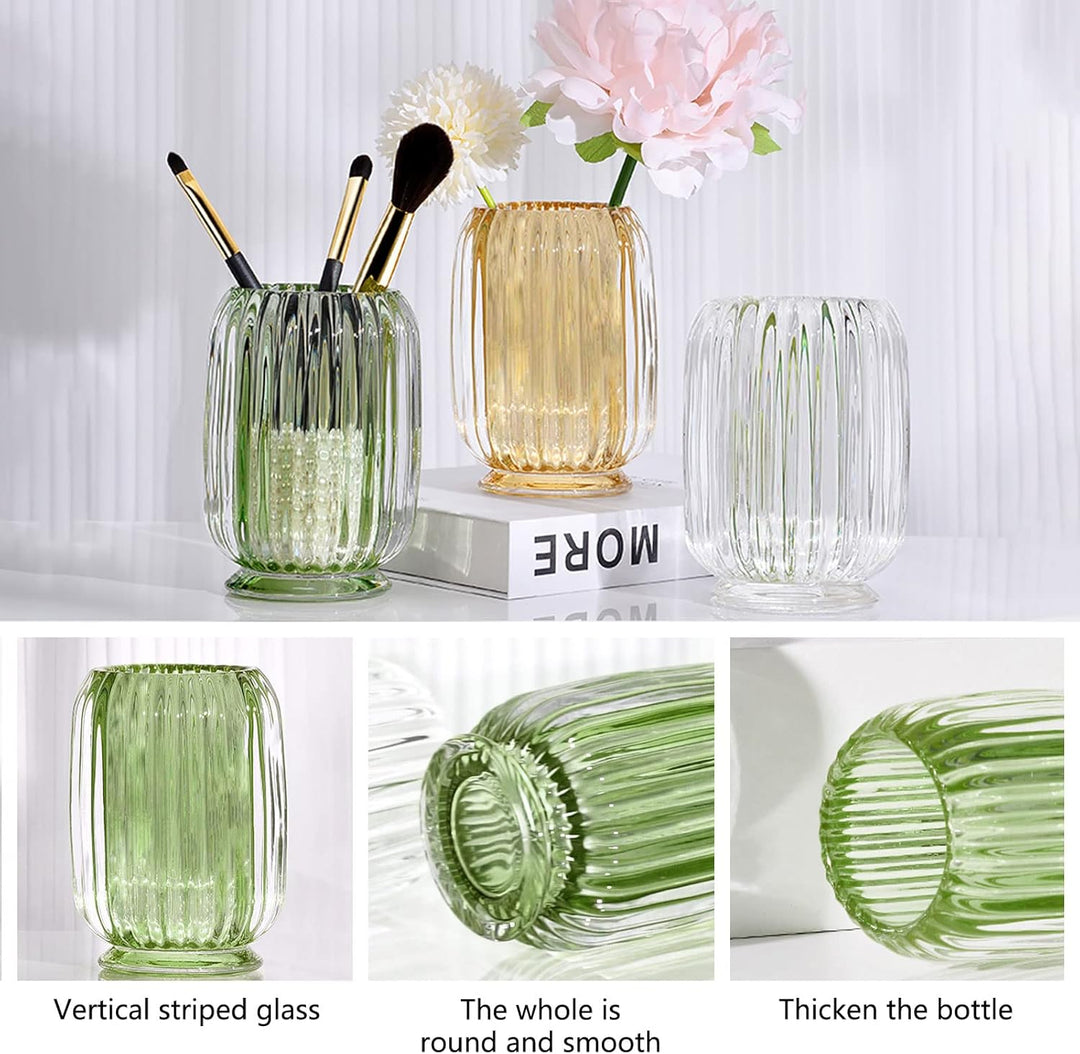 DASITON Make up Pinsel Aufbewahrung,Pinselhalter Kosmetik Aufbewahrung aus Glas,Kristall Pinselhalte