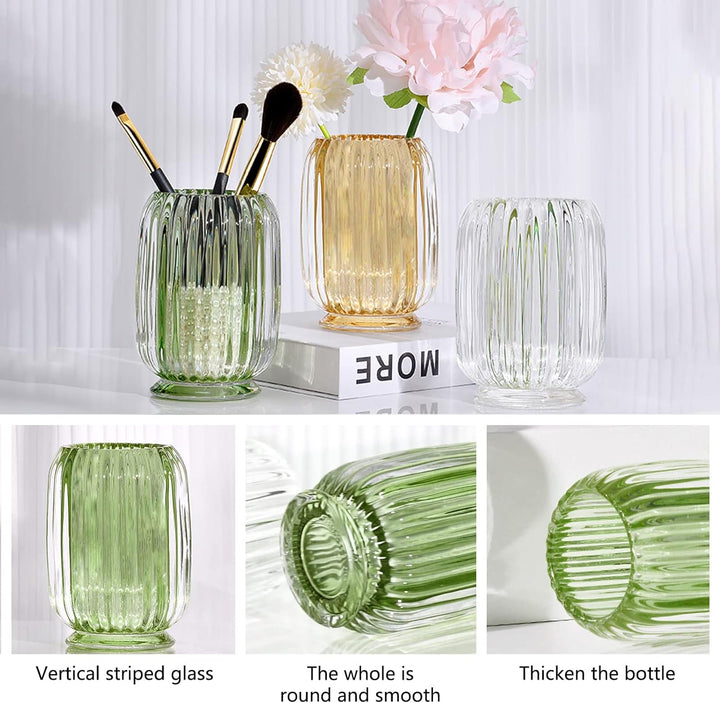 DASITON Make up Pinsel Aufbewahrung,Pinselhalter Kosmetik Aufbewahrung aus Glas,Kristall Pinselhalte