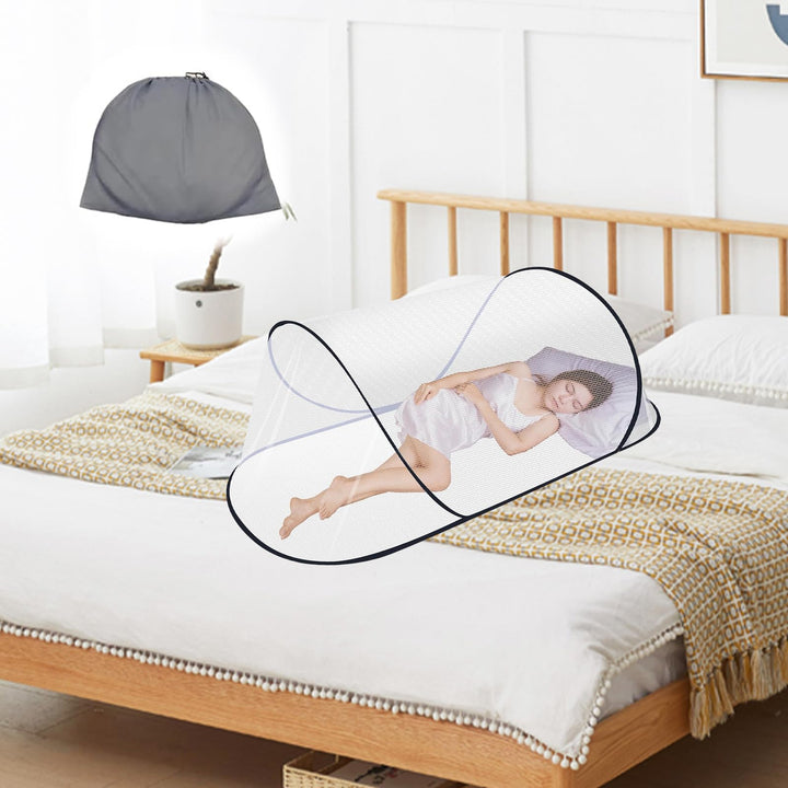Moskitonetz Reise, 200x80x56cm Moskitonetz Pop Up mit Aufbewahrungstasche, Faltbares Tragbares Mosqu