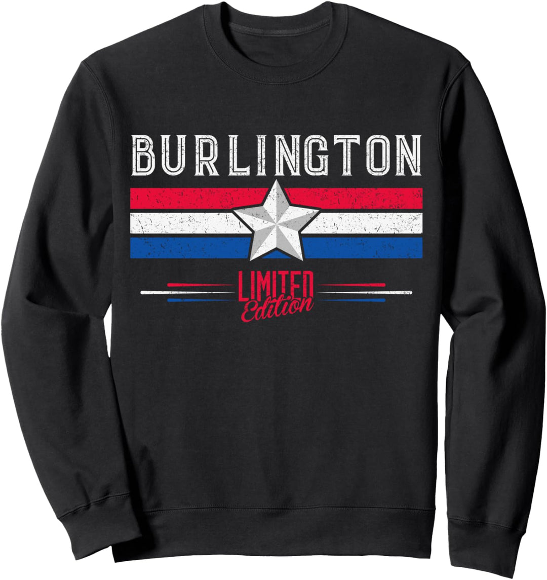 Burlington City Retro Vintage Shirt Geschenk Damen Herren Kinder Sweatshirt