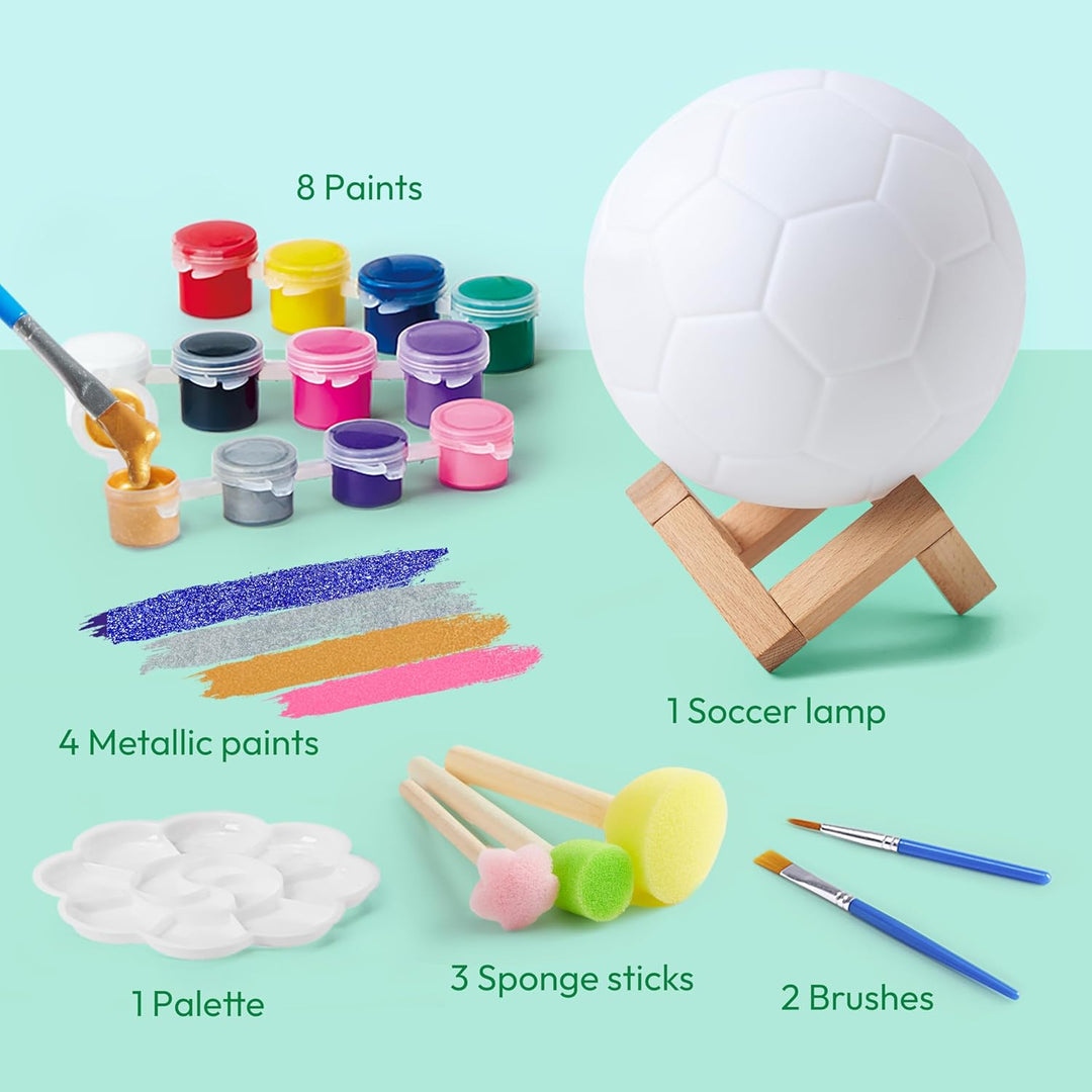 Klever Kits Basteln Fussbal Lampe Malset,DIY Lampe Malset Kreativ Set für Kinder,Bastelset Kinder ab