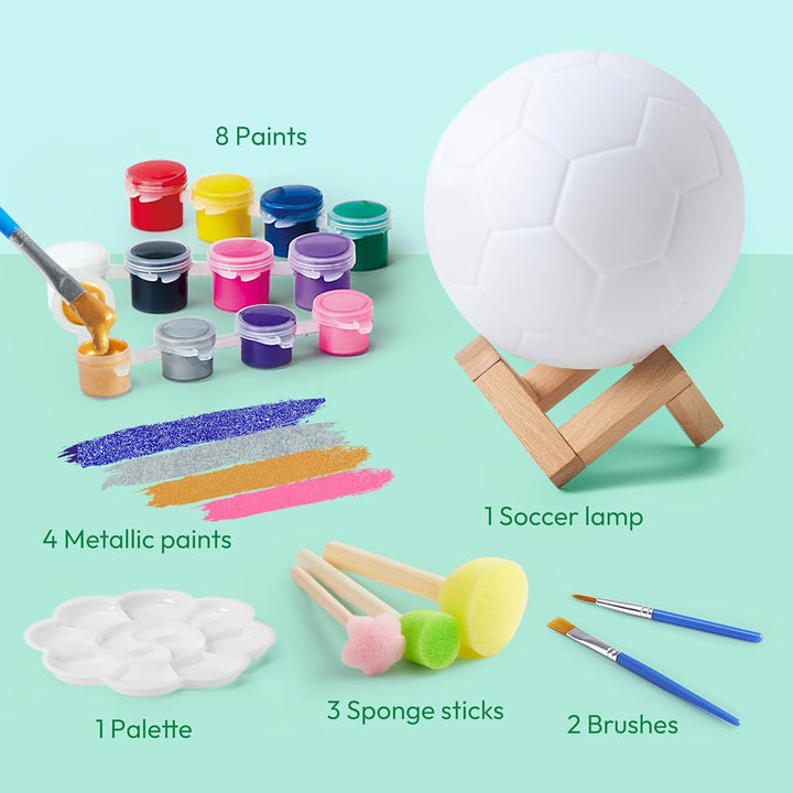 Klever Kits Basteln Fussbal Lampe Malset,DIY Lampe Malset Kreativ Set für Kinder,Bastelset Kinder ab