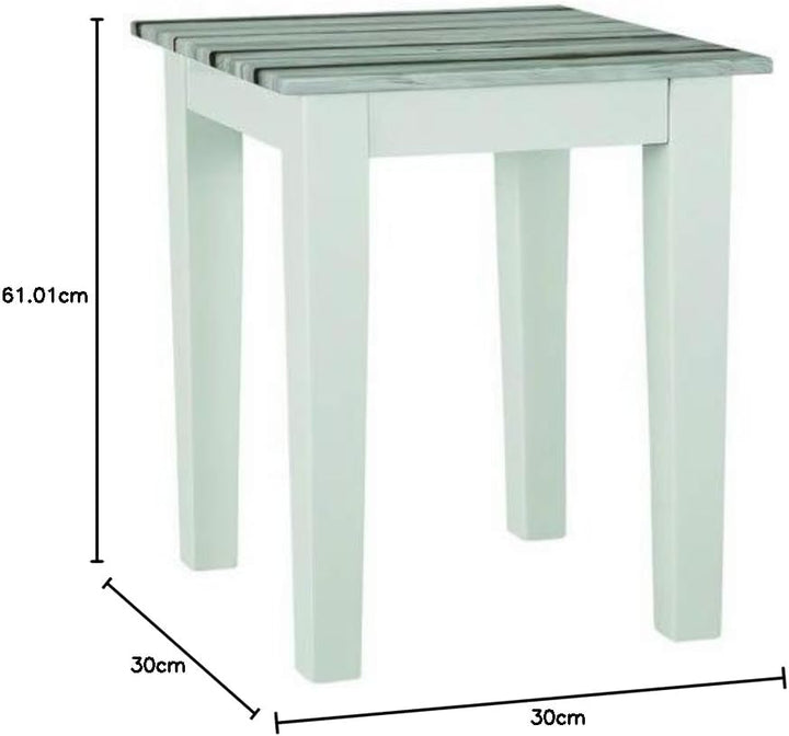 HAKU Möbel Beistelltisch maritimo Kiefer, weiss, MDF - Masse: B 30 cm x H 61 cm x T 30 cm, Style: Co