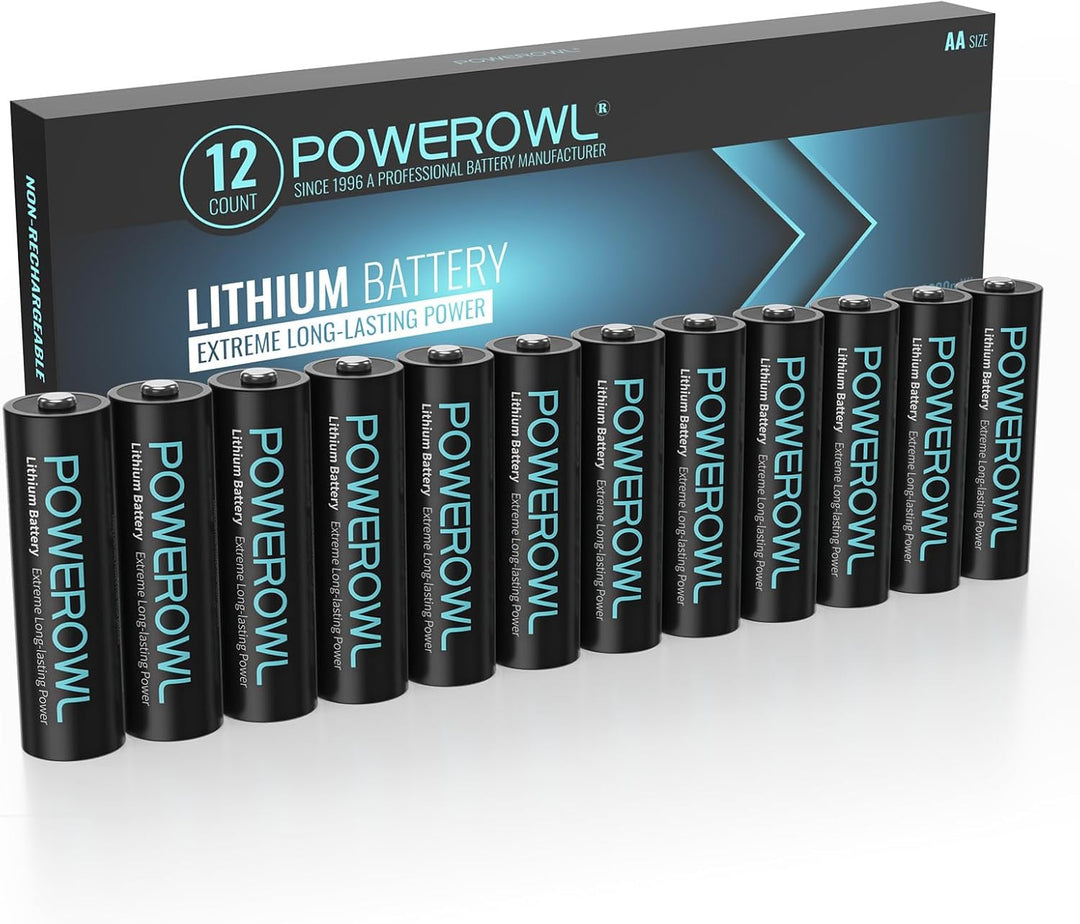 POWEROWL Batterien AA 1,5 V Lithium AA Batterien 12 Stück (Nicht Wiederaufladbare) für High-Tech Ger