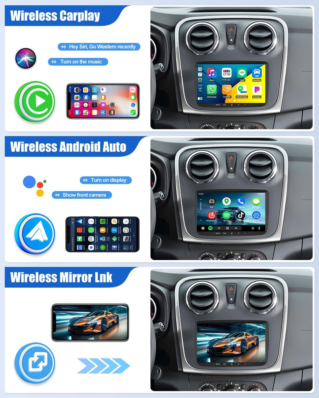 CAMECHO 2025 Neuestes 8 Core 4G+64G Android 13 Autoradio für VW Golf 5 Polo Skoda mit Navi Carplay A