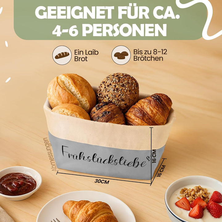 Brotkorb [STOFF] Brötchenkorb stoff | Brotbeutel aufbewahrung frischhalten | Brotkörbchen | Frühstüc