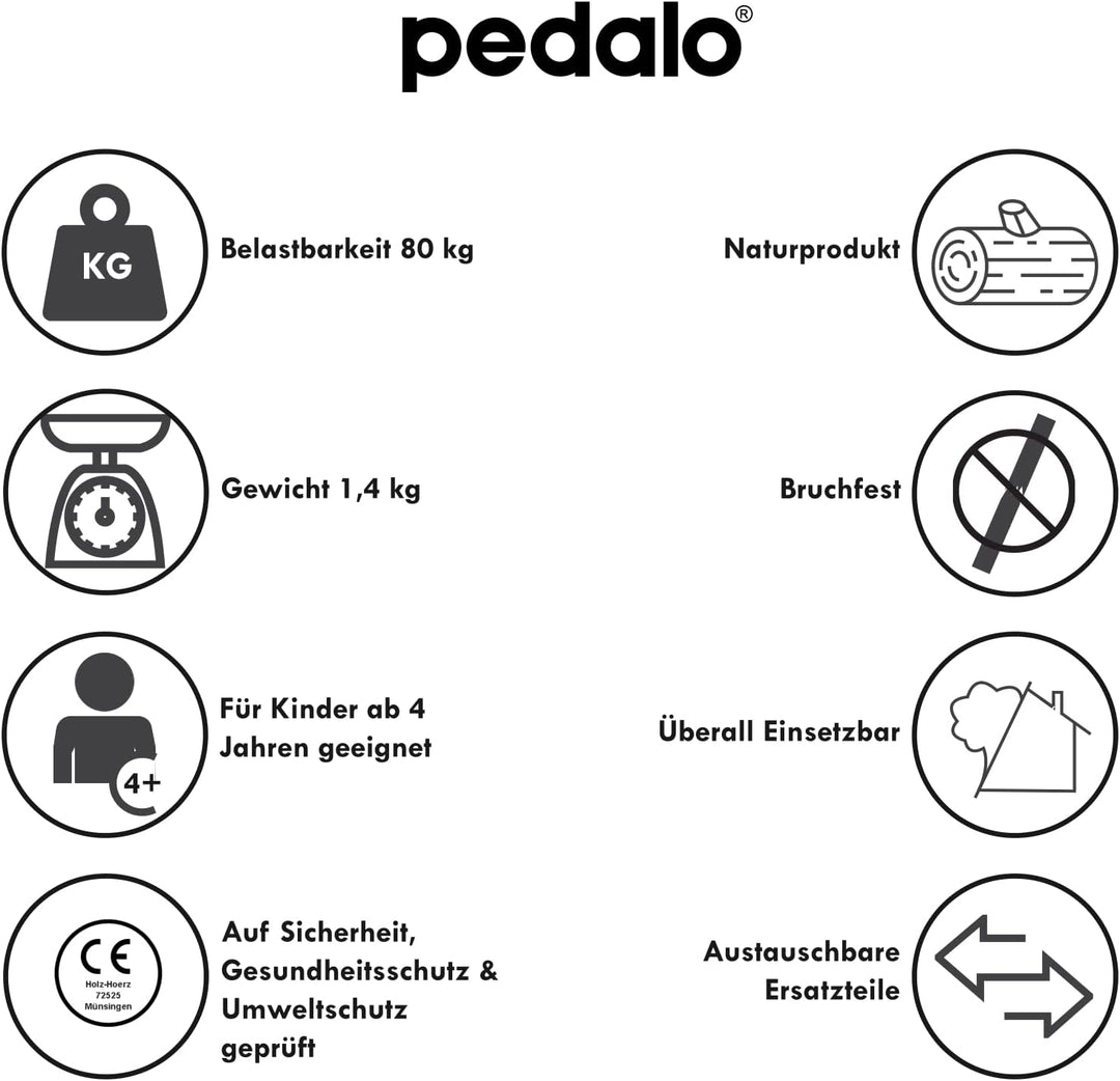pedalo Kiddy-Stelzen I Holzstelzen I Kinderstelzen I Mitwachsende Stelzen I für Einsteiger