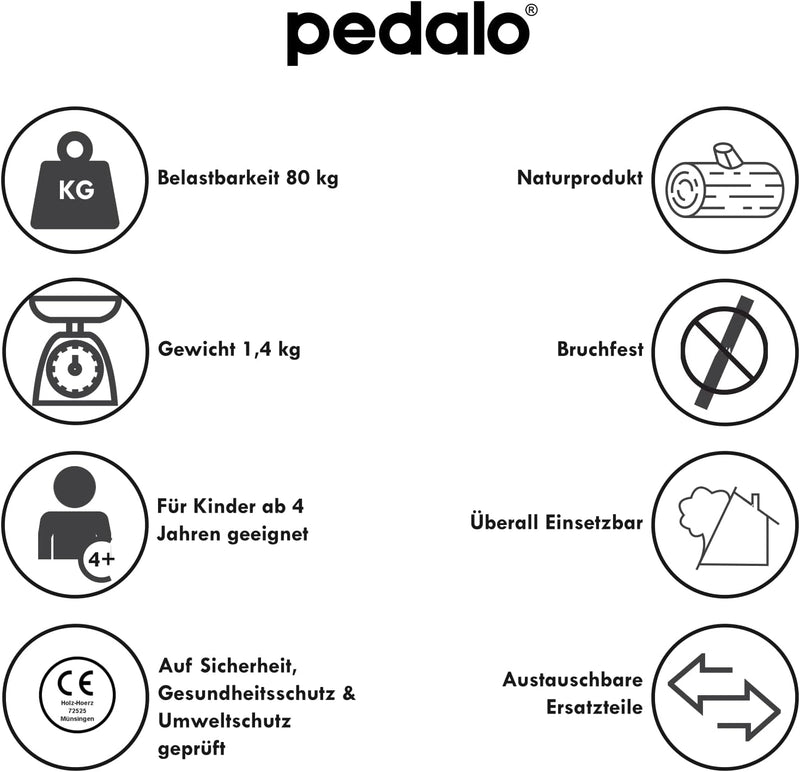 pedalo Kiddy-Stelzen I Holzstelzen I Kinderstelzen I Mitwachsende Stelzen I für Einsteiger