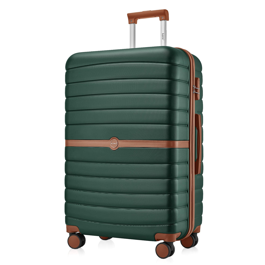 KONO Koffer Reisekoffer Trolley Koffer Gross von ABS+PC Hartschalenkoffer mit Zwillingsrollen und Za