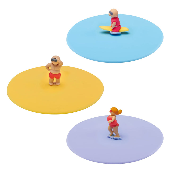 Lurch 210305 Mein Deckel Strandwache 3er Set Glasabdeckungen aus Premium-Platin-Silikon Ø10,5cm, Mit