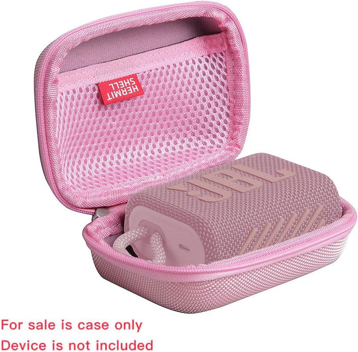 Hermitshell Hartschalen-Reiseetui für JBL Go 4 / JBL GO 3 Wasserfester, tragbarer Lautsprecher (Rosa