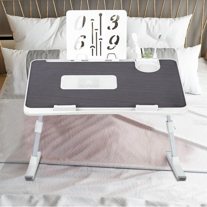 OHMG Betttisch, Laptop-Ständer, faltbar, höhenverstellbar, grosser Betttisch zum Arbeiten, Lesen und
