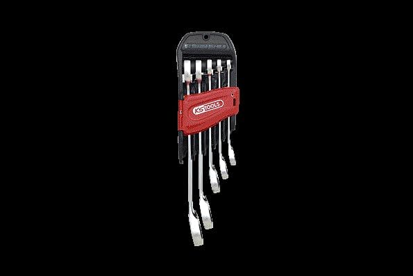 KS Tools 503.4955 GEARplus® RINGSTOP-Ratschenringmaulschlüssel-Satz, abgewinkelt, 5-tlg