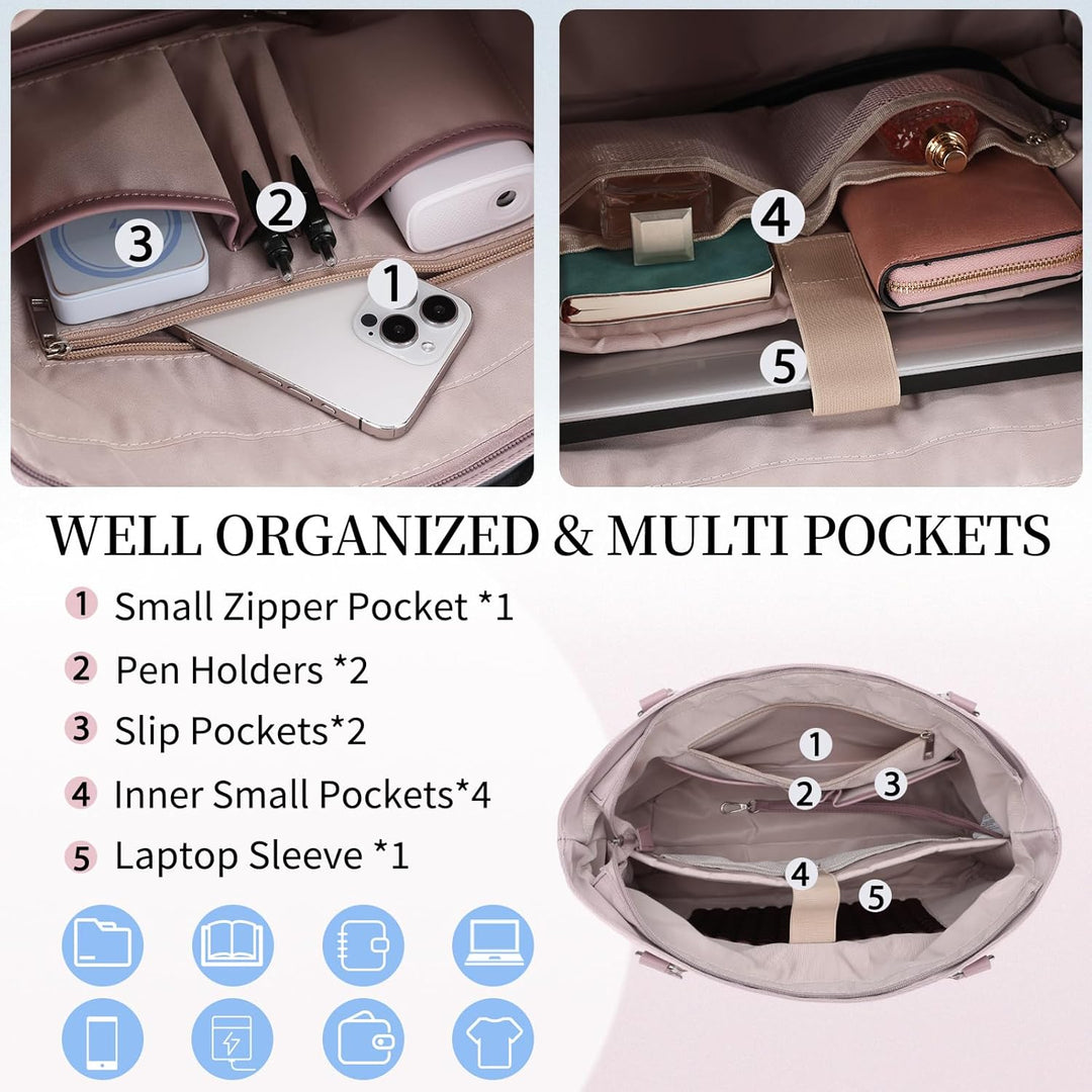 VX VONXURY Laptop Handtasche Damen Laptoptasche,15,6 Zoll Arbeitstasche Shopper Umhängetasche Lehrer