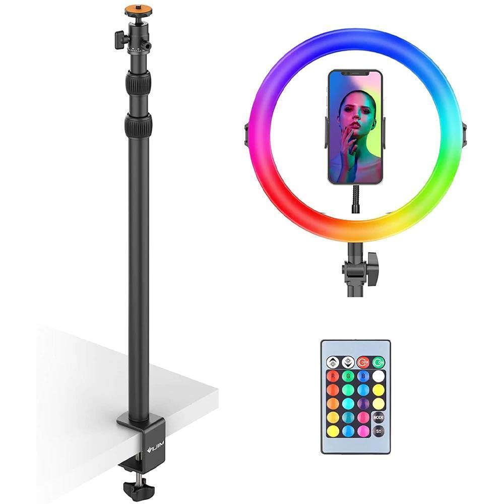 VIJIM K10 RGB Desktop-Ringlampe mit ausziehbarem Stativ und Tischklemme