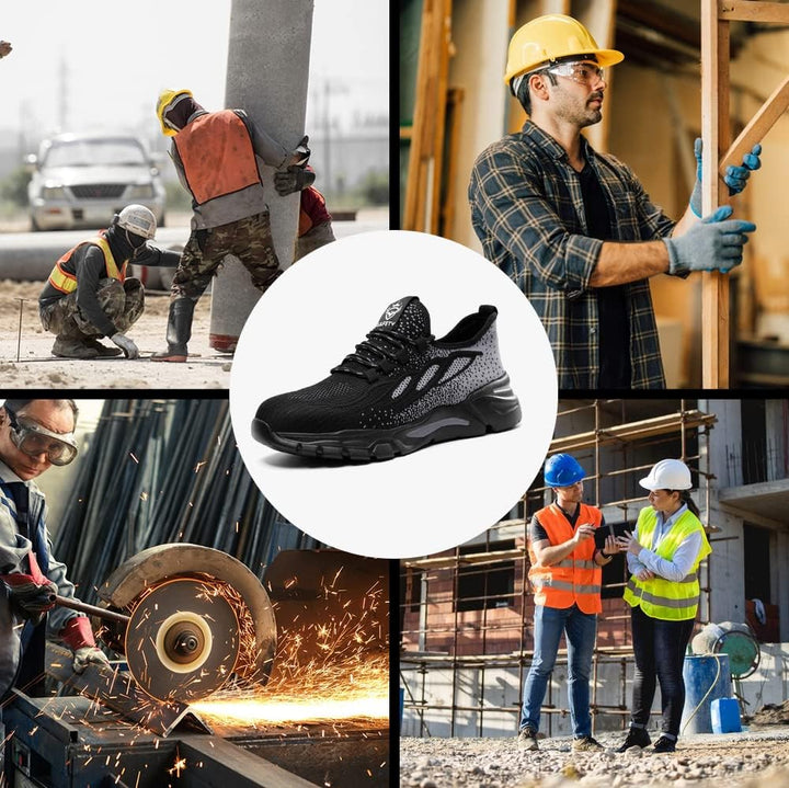 NuCamper Sicherheitsschuhe Arbeitsschuhe Herren Damen Stahlkappenschuhe Sneaker Leicht Atmungsaktive