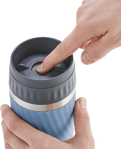 Emsa Travel Mug Easy Twist Edelstahl-Isolierbecher, 360 ml, Spülmaschinenfest, Einfaches Öffnen & Sc