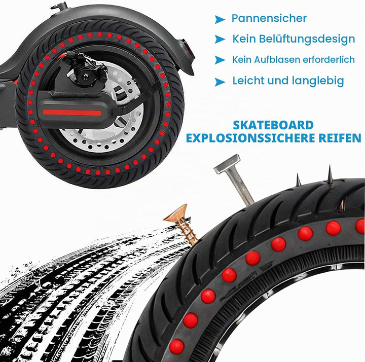 8,5x2.0 Solid Scooter Reifen, 8,5 Zoll E-Scooter Off-Road Reifen für Xiaomi Pro 2/M365 / M365 Pro/1S