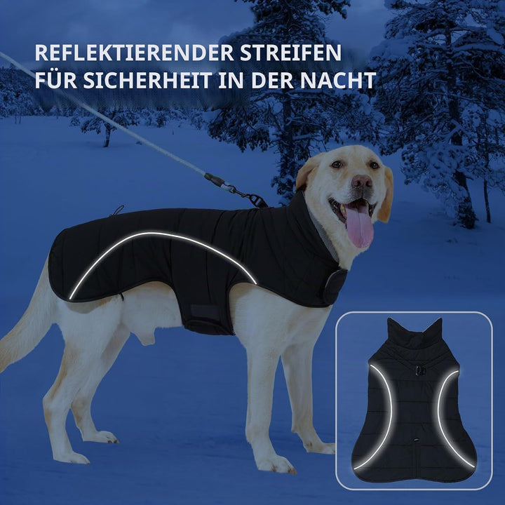 HEYWEAN Mantel Hund Wasserdicht Hundemantel Warm Winter Hundejacke Fleece Hunde Pullover Wintermante