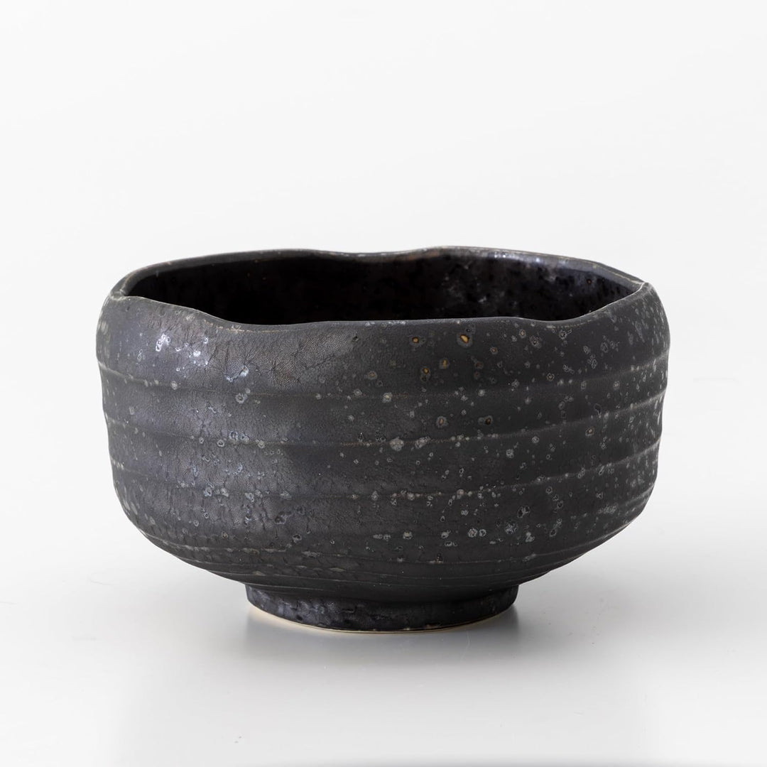 Asayu Japan Kurogane Matcha-Schale - Handgefertigte Gifu-Keramik Chawan Ø 12,1cm × H 7,7cm, 395g - S