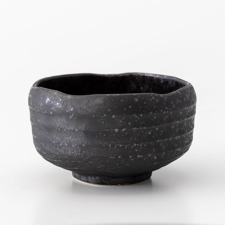 Asayu Japan Kurogane Matcha-Schale - Handgefertigte Gifu-Keramik Chawan Ø 12,1cm × H 7,7cm, 395g - S