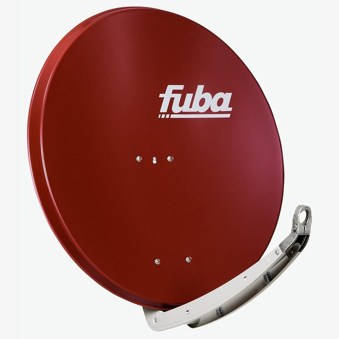 Fuba DAA 850 R Satellitenantenne Aluminium in Rot Premium X Deluxe Twin LNB Sat 85 cm + Twin LNB Rot