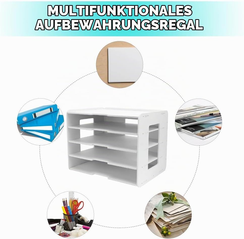 Umllpet Schreibtisch Organizer Briefablage, Stapelbares Dokumentenablage, A4 Papier Aktenaufbewahrun