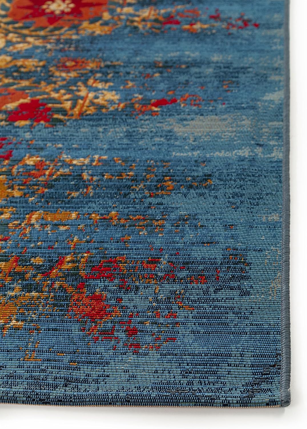 benuta PLUS In- & Outdoor-Teppich Artis Multicolor/Blau 80x165 cm - Outdoor-Teppich für Balkon & Gar