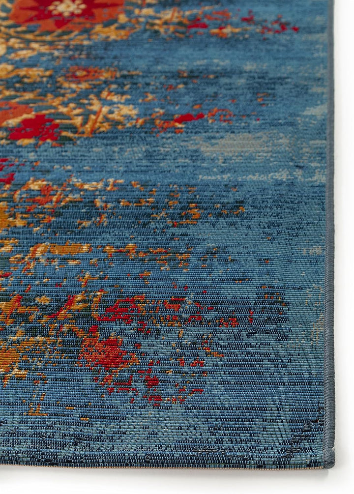 benuta PLUS In- & Outdoor-Teppich Artis Multicolor/Blau 80x165 cm - Outdoor-Teppich für Balkon & Gar