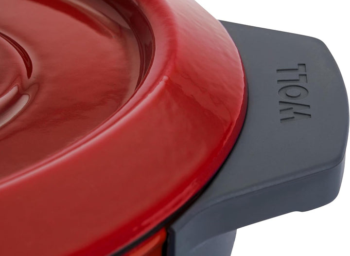 Woll Iron Bräter mit Deckel und Silikongriffen - Induktiv -, 34 x 26 cm, 12,5 cm hoch, 7,5l - Geeign