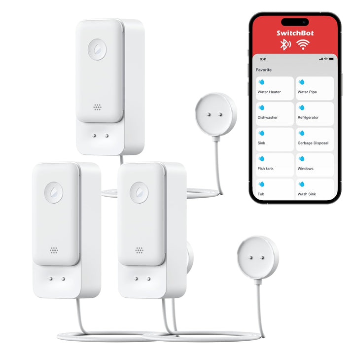 SwitchBot WLAN Wassermelder kein Hub erforderlich(nur 2.4G), Smart Wassersensor 100dB Einstellbarer