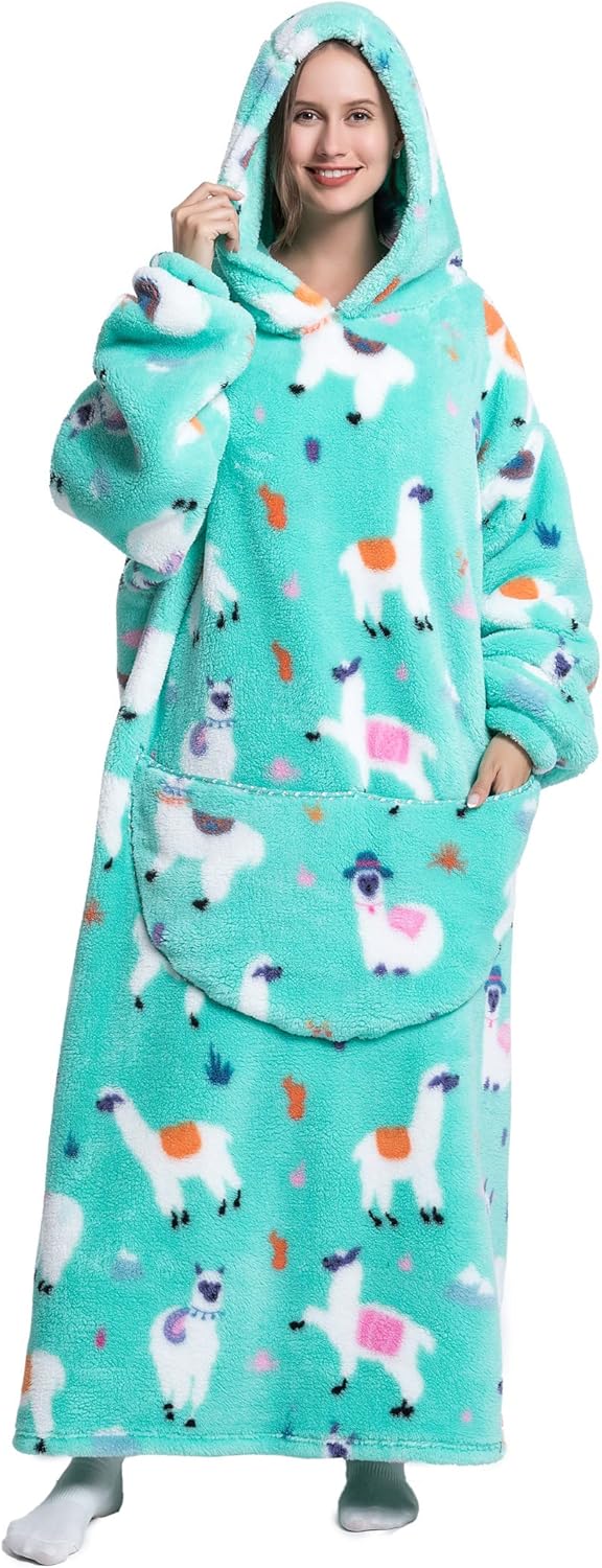 Pterygoid Verlängert Übergrosse Hoodie Decke,Hoodie Sweatshirt mit Taschen und Kapuze,Kuschelpullove